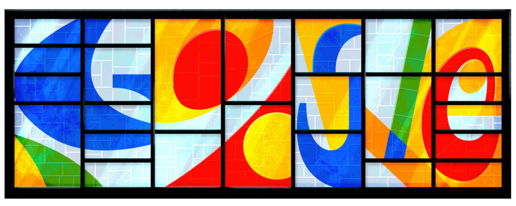 The Google Doodle for Canada on September 7, 2019, honours Marcelle Ferron and some of her public stained-glass works.