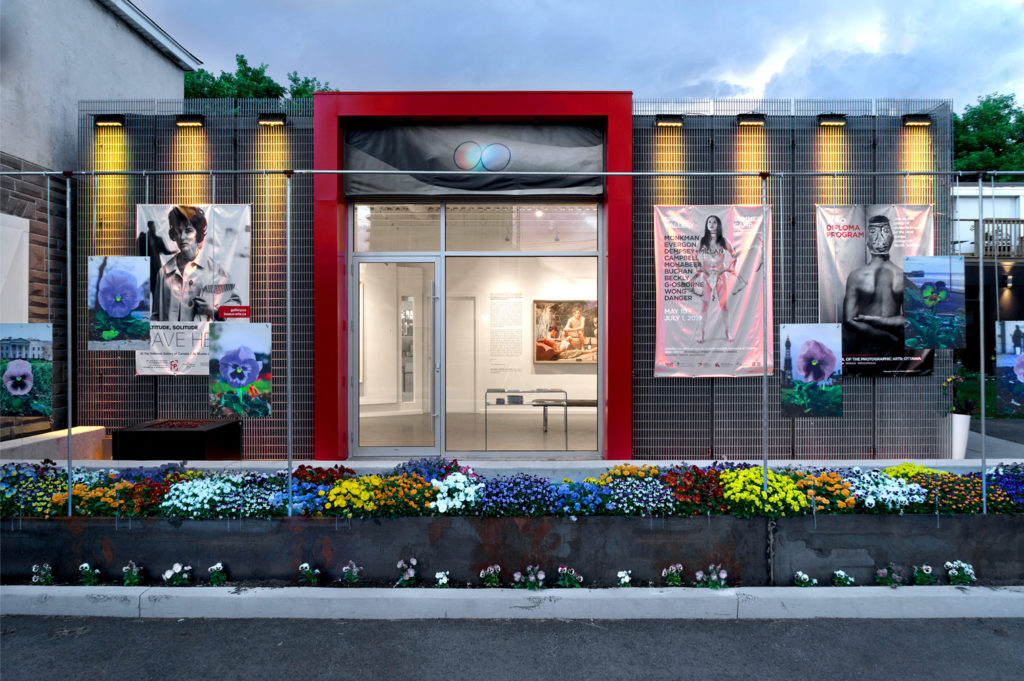 SPAO's exterior and a glimpse into the gallery