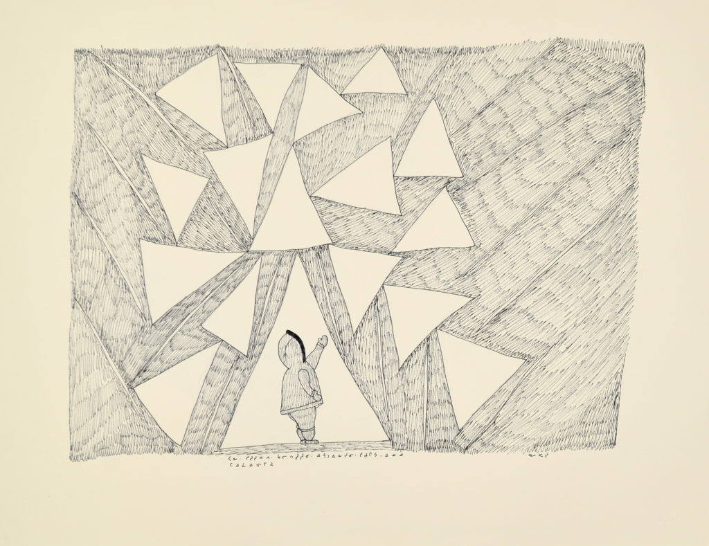 Napachie Pootoogook,<em> Untitled</em>, 1999 / 2000. Ink, 50.9 x 61.1 cm. Courtesy Dorset Fine Arts, Toronto.