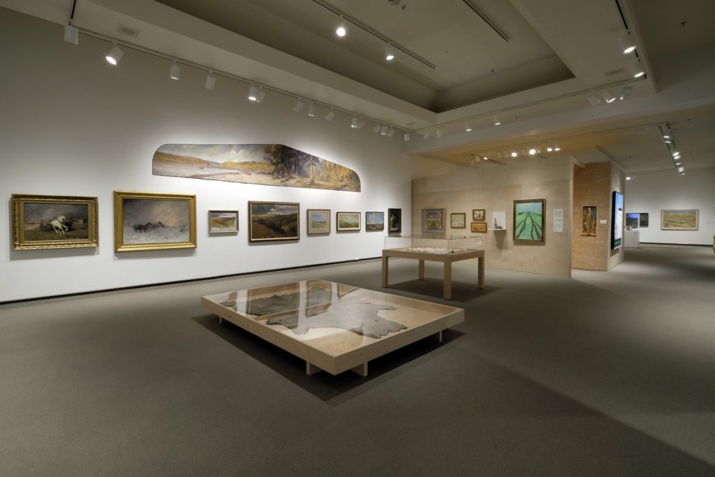 Installation view, The Permanent Collection: Walking with Saskatchewan, MacKenzie Art Gallery, 2019. Photo by Don Hall.
