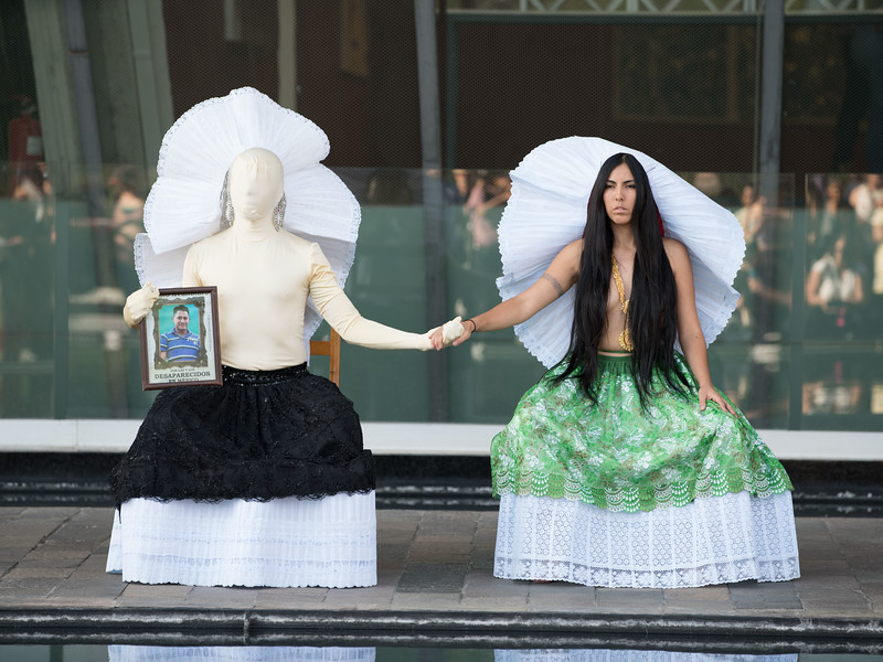 Lukas Avendaño & Edgar Cartas Orozco, <em>Where is Bruno?</em>. Encuentro 2019, Mexico City. Courtesy Hemispheric Institute of Performance and Politics. Photo Manuel Molina Martagon.