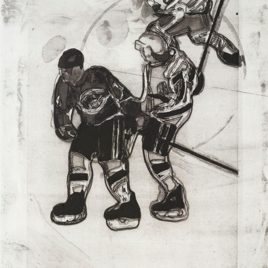 Peter Doig "Subban and Nolan", Etching, 2017, Etching with spitbite, hardground, sugarlift, Ediiton fo 20, 16 x 13 in.