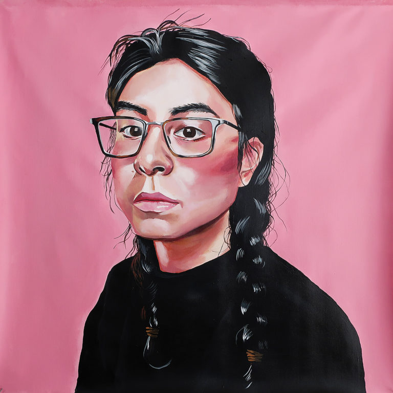 Lauren Crazybull, <em>Self</em>, 2019. Acrylic on canvas, 91.4 x 91.4 cm. 