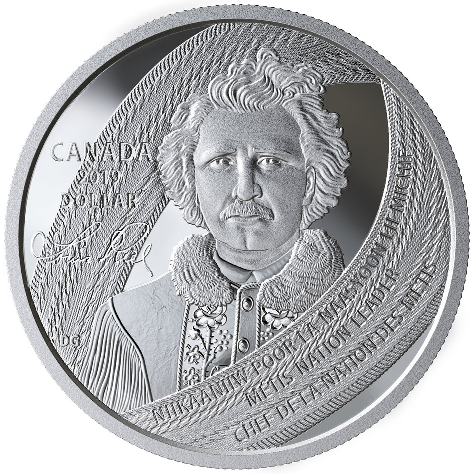 The Royal Canadian Mint’s silver collector coin commemorating Louis Riel. Courtesy CNW Group/Royal Canadian Mint.
