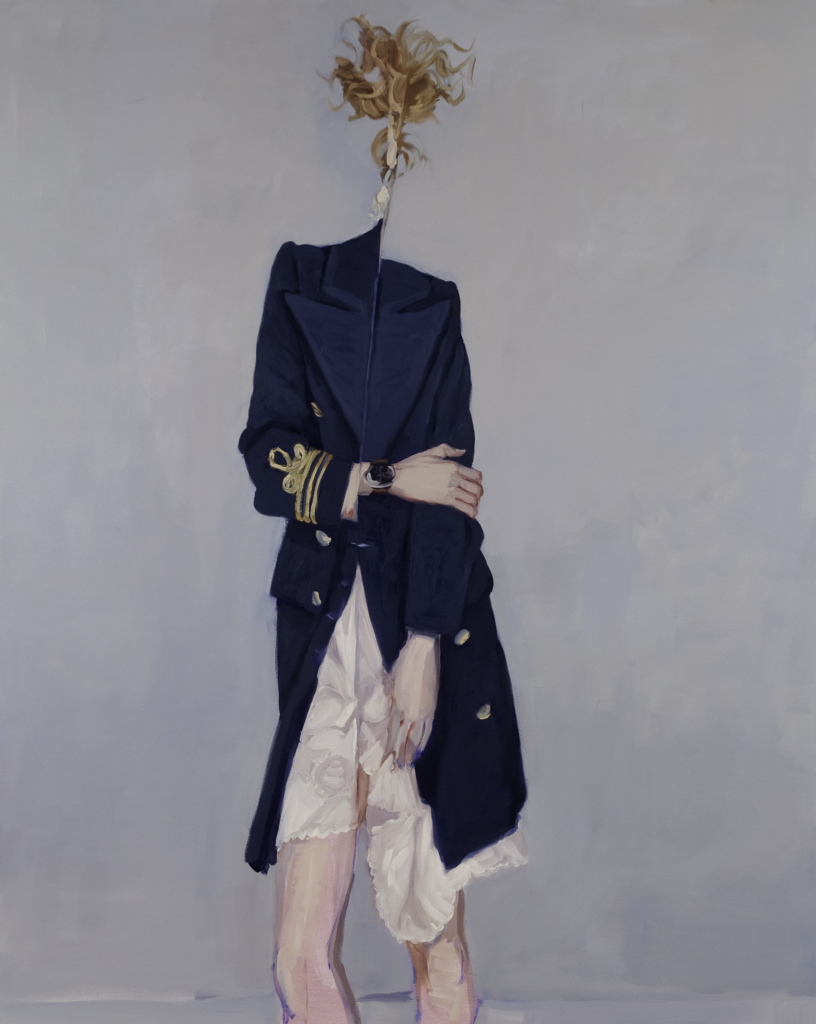 Janet Werner, <em>Folding Woman</em>, 2009. Oil on canvas, 1.67 x 1.34 m. Private collection. Photo: Paul Litherland.