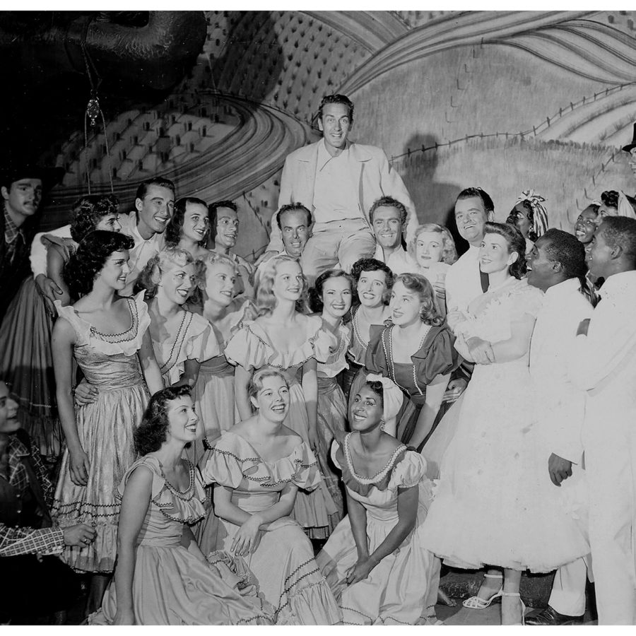 Deanna Bowen, Theatre Under the Stars’ cast photo from Finian’s Rainbow, circa 1953, 2019, archival inkjet print on cotton rag, paper, 22.5 x 18.5 inches. Courtesy the artist, Theatre Under the Stars and Cecilia and Roger Smith