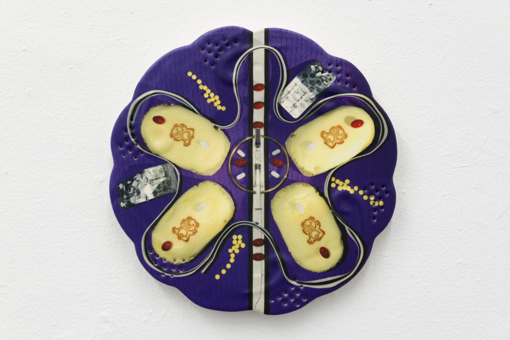 Sharona Franklin, <em>Amoebic Self Portrait of Pharmaceutical Preservation Methodologies</em>, 2020. UV print on glazed ceramic, 25 x 25 x 5 cm.