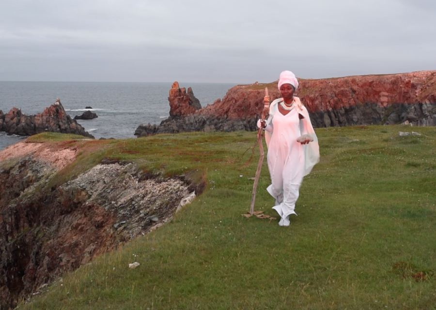 Camille Turner. Afronautic Research Lab: Newfoundland (2019). Video installation. Courtesy of the artist. Brian Ricks, cinematographer/editor