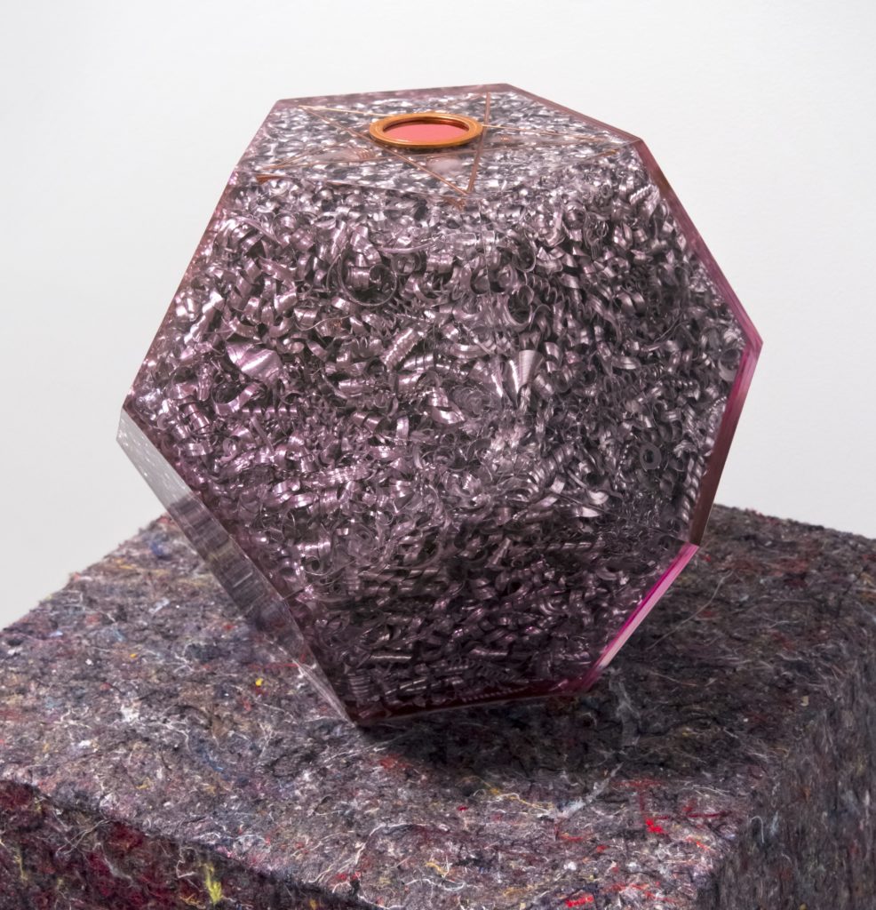 Deborah Edmeades, <em>Quintessence</em> (detail), 2020. Steel, aluminum, copper, quartz crystal, polyester resin, recycled fabric and polystyrene, 92 x 61 cm (approx.). Photo: Site Photography.