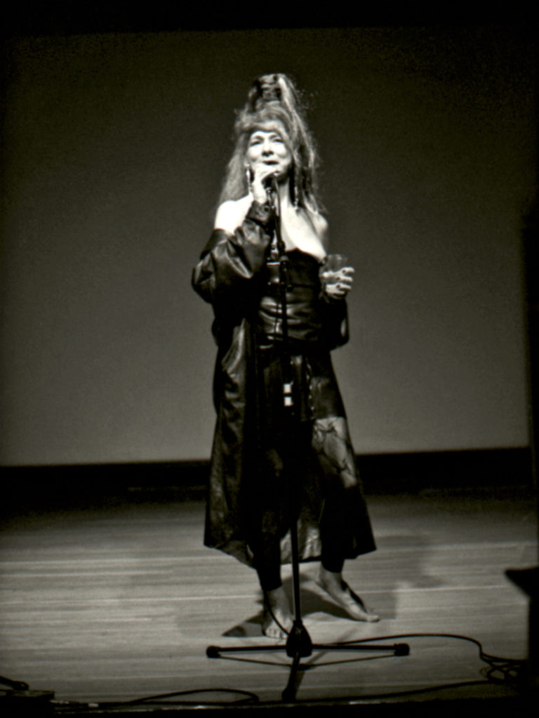 Aiyyana Maracle, <em>Indian Acts Cabaret</em> (performance documentation), 2002. Image courtesy Grunt Gallery. Photo: Merle Addison.
