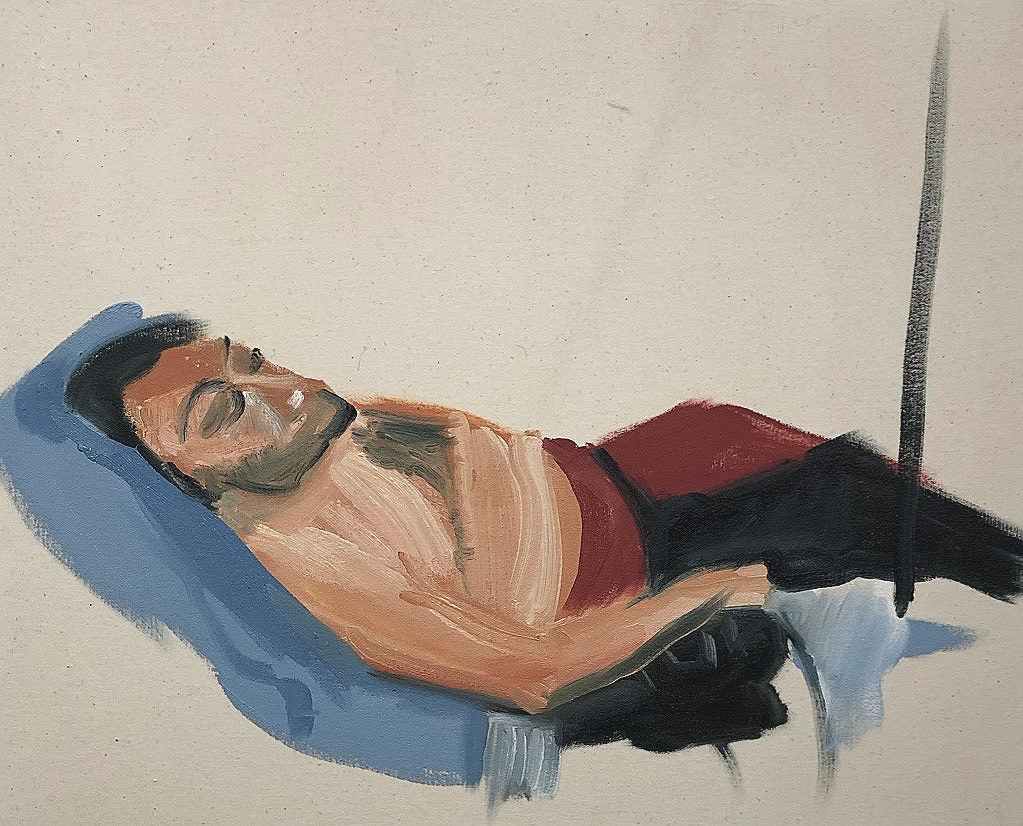 Brenda Draney, <em>Admitted</em>, 2019. Oil on canvas, 50.8 x 63.5 cm.

