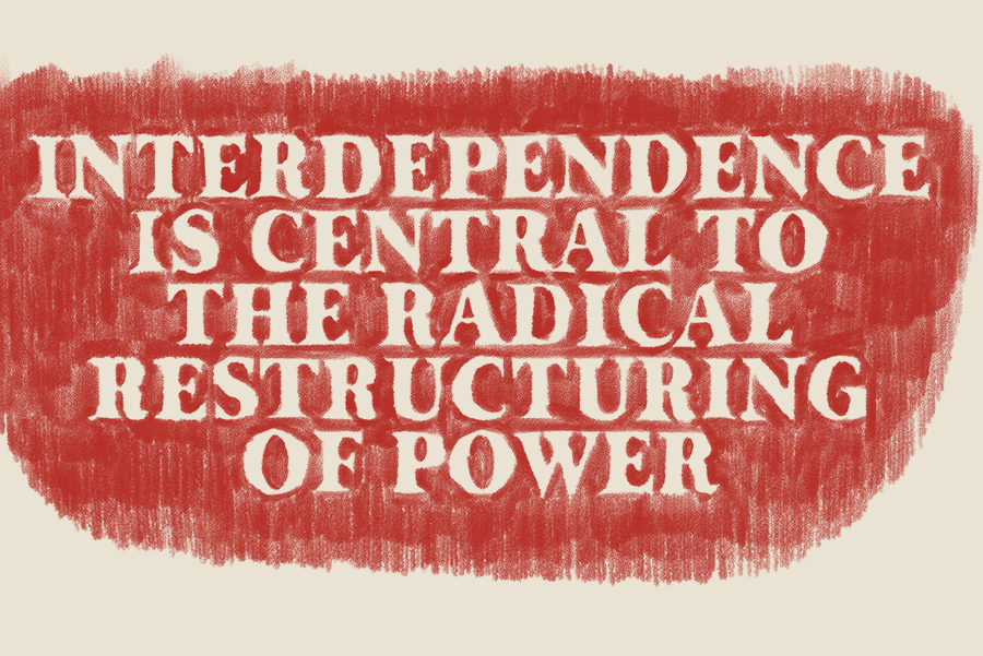 Carmen Papalia / Heather Kai Smith, Interdependence is Central to the Radical Restructuring of Power, 2020, pencil on paper / digital drawing. Courtesy the artists.