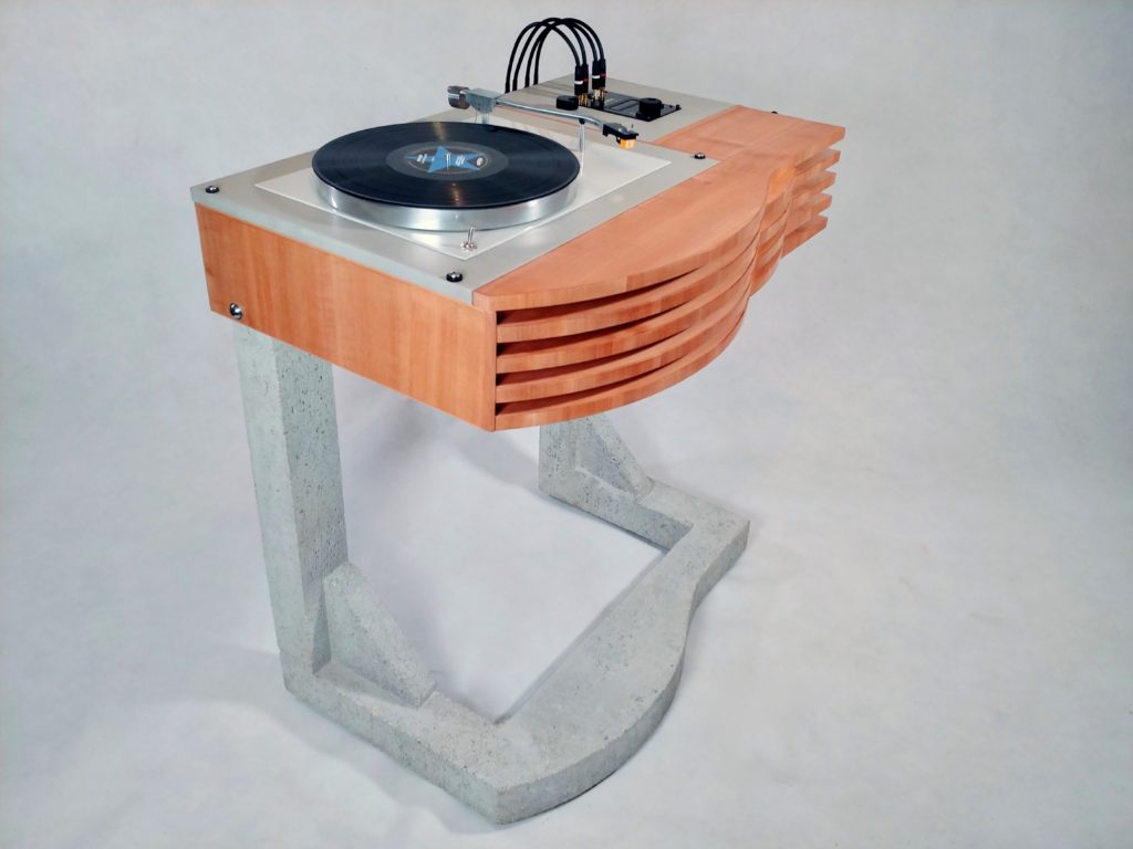 Jody Racicot, <em>Turntable on Concrete Stand</em> (2020), part of 