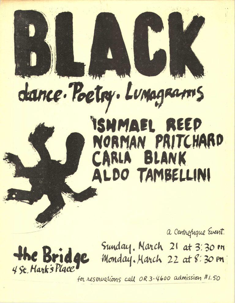 Event flyer, March 1965. Courtesy Aldo Tambellini Foundation.