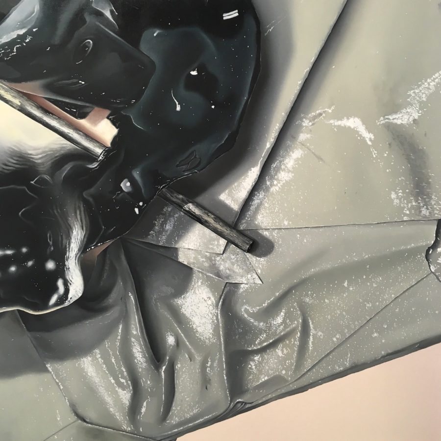 Marie-Claude Lacroix, Jusqu’à ce que ça fende I, 2020, oil on canvas, 40 x 40 in. Image: Alignements.