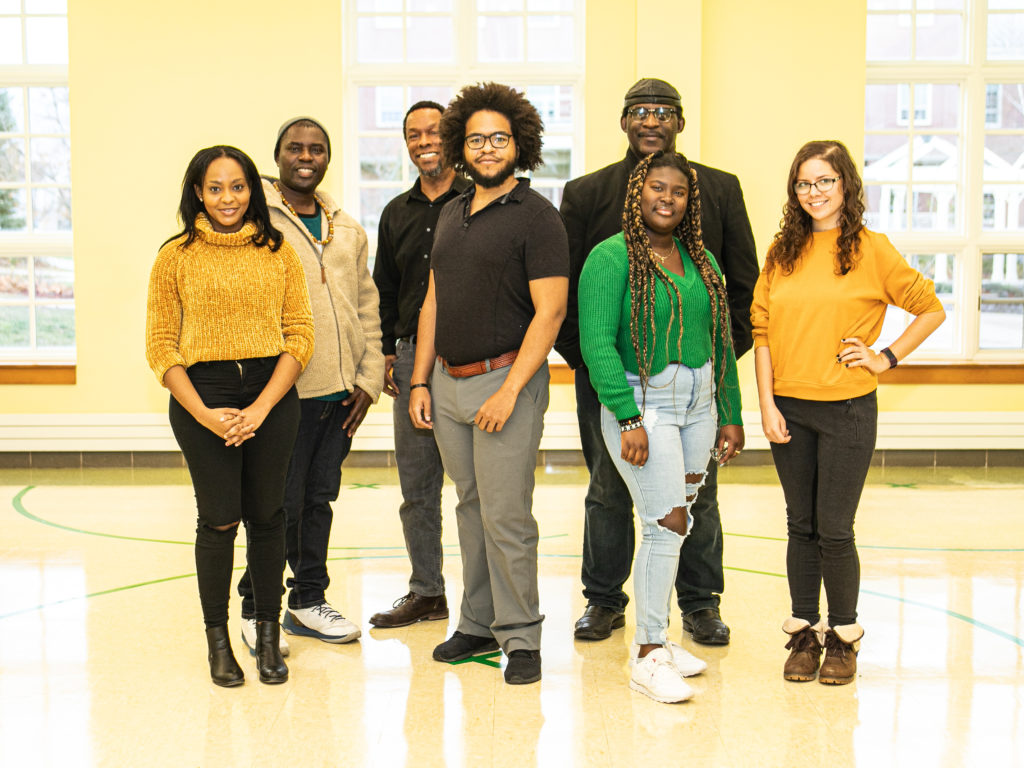 Founding members of the New Brunswick Black Artists Alliance at a launch event on November 14 in Fredericton. From left: Shannon Gumbs, Saa Andrew Gbongbor, Gary Weekes, Thandiwe McCarthy, David Woods, Roxanne Knight and Karrie Nash. (Not pictured: Jennifer Dow, Sarah Thomas and Savannah Thomas.) 
