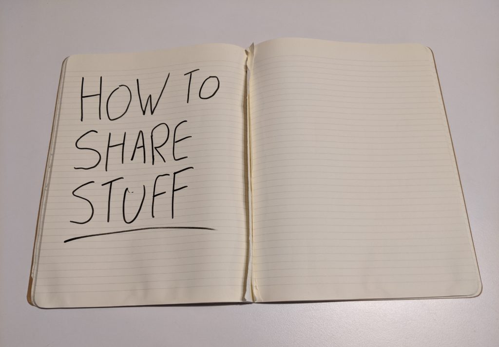 How to Share Stuff: an acknowledgement exercise by Ange Loft & Jill Carter