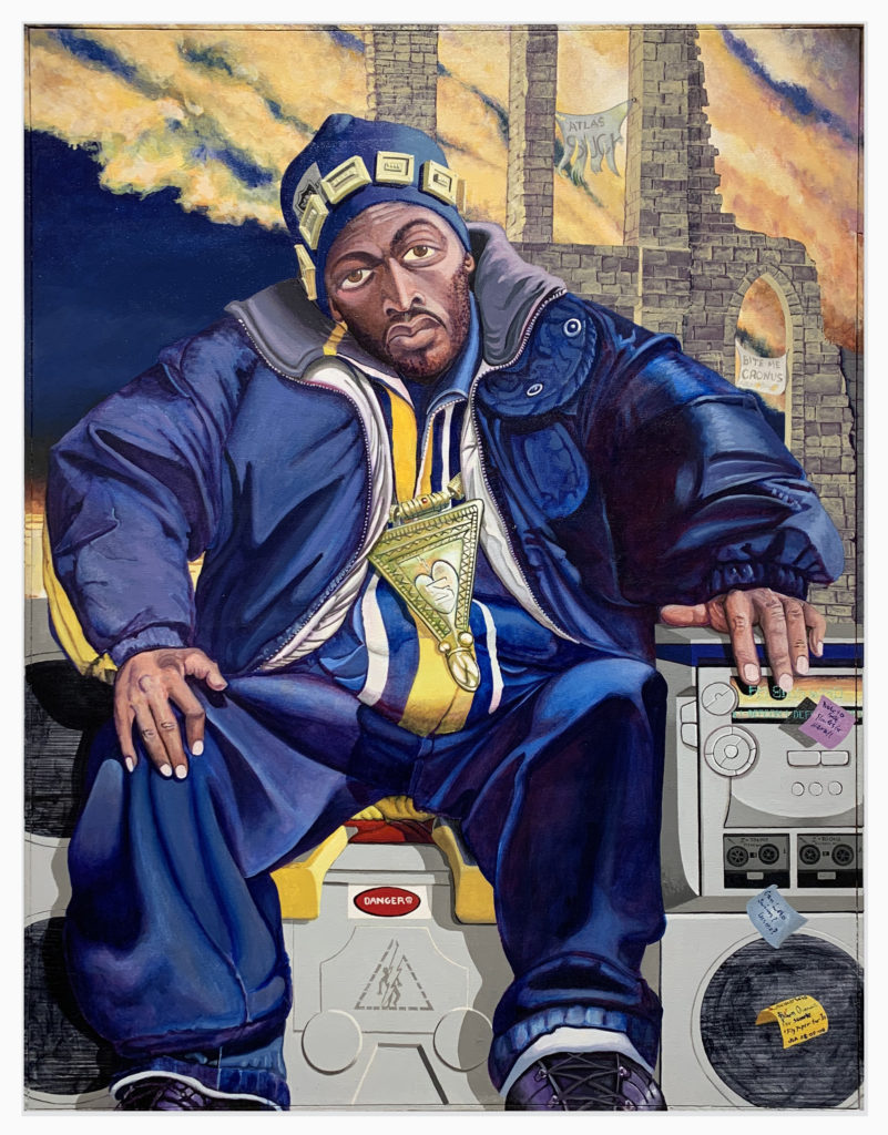 Jim Adams, <em>Lil Zoose</em>, 2008. Acrylic on canvas and hand-painted artist frame, 121.9 x 91.4 cm. Courtesy the artist and Luis De Jesus Los Angeles.