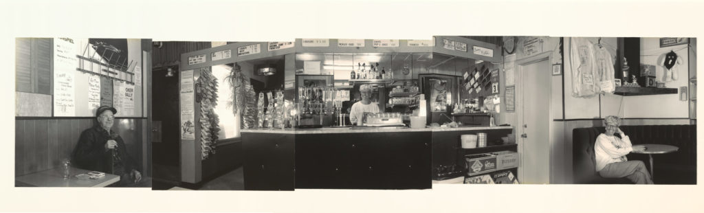 Thelma Pepper, <em>Lidia’s Country Bar, Tway</em>, 1993. Gelatin silver print, 19.2 x 86.6 cm. The Mendel Art Gallery Collection at Remai Modern. Gift of the artist, 2001.