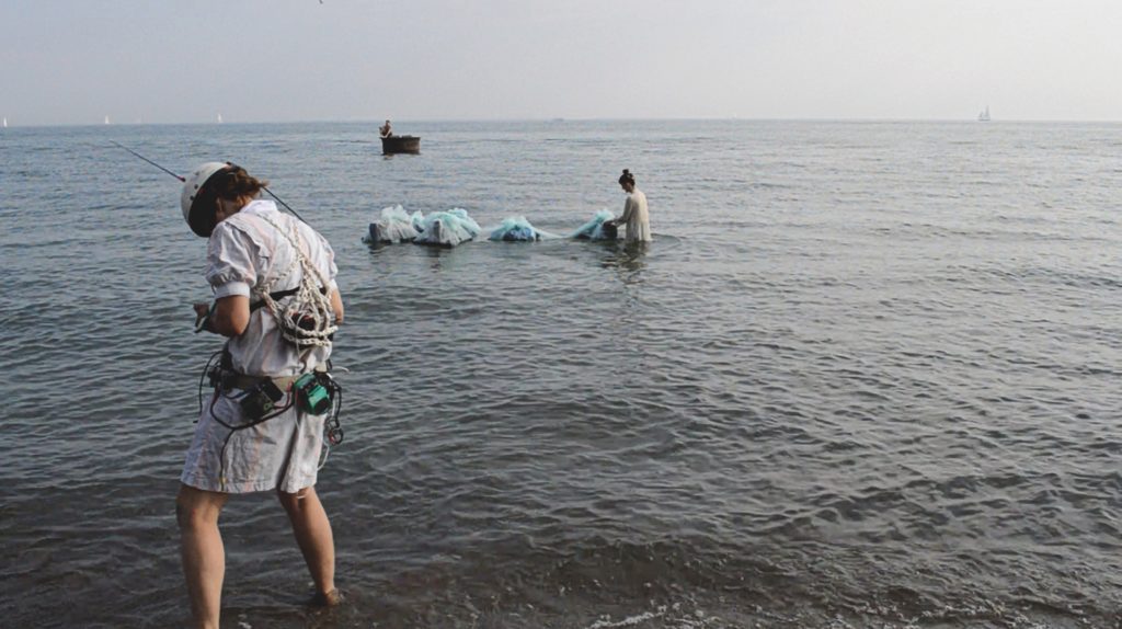 From first: Gambletron and Johnny Forever, <em>Radio Flotilla</em>, performances at Artscape Gibraltar Point in 2015 and La Grande rencontre des arts médiatiques en Gaspésie in 2018. Photos: Mariko Francis/Antoine Amnotte-Dupuis.